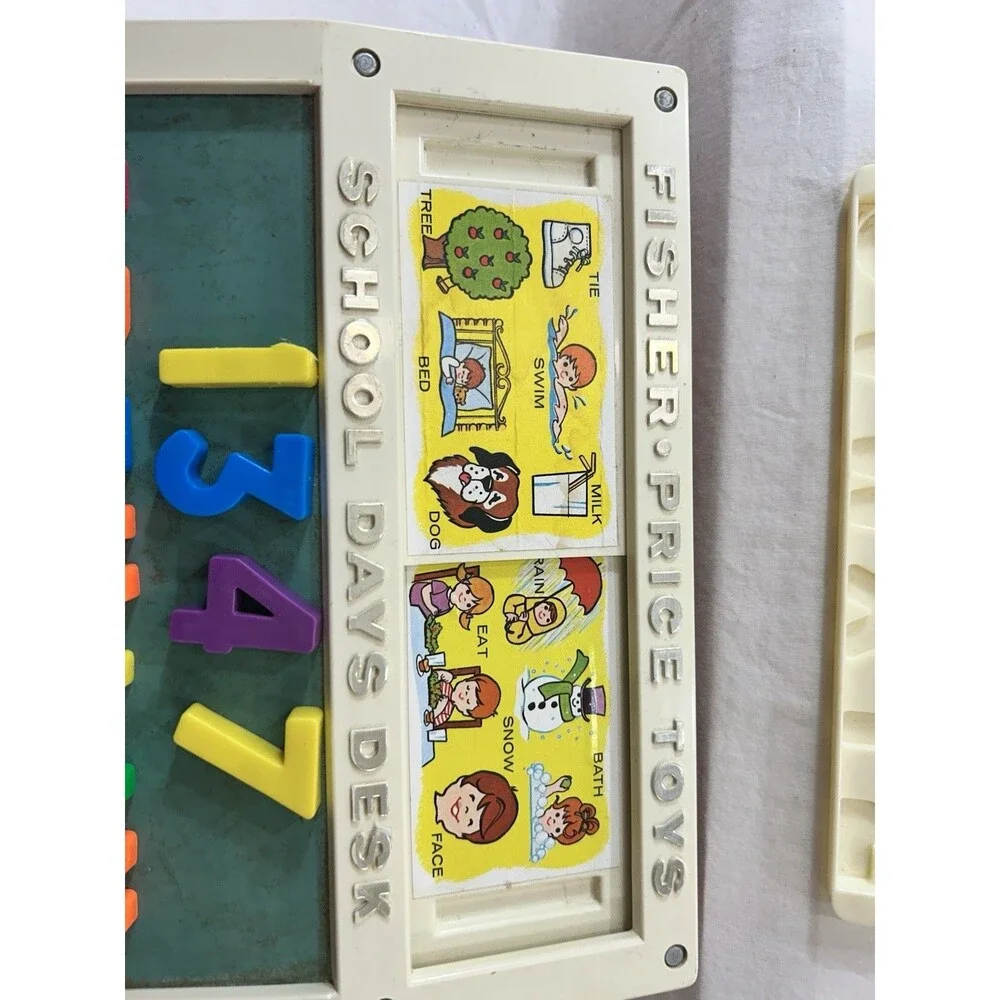 Vintage 1972 Fisher Price School Days Portable Play Desk #760 Letters Numbers